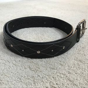 Michael Kors Genuine Black Leather Studded Belt